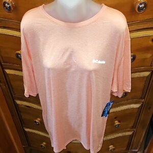 Columbia Men's Snake River Runner Short Sleeve Peach Shirt W/ OMNI-WICK
